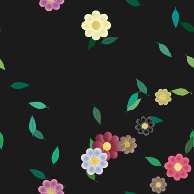 Yaprakları pürüzsüz arkaplan, vektör illüstrasyonu