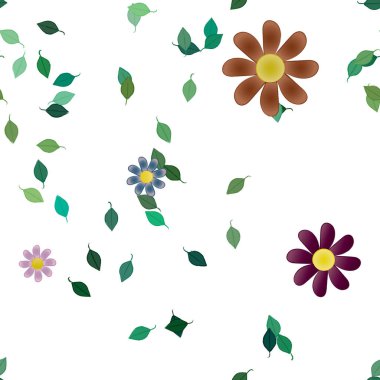 Yaprakları pürüzsüz arkaplan, vektör illüstrasyonu