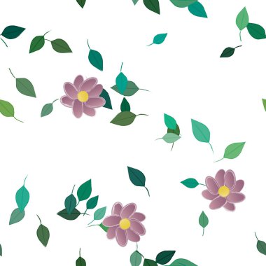 Yaprakları pürüzsüz arkaplan, vektör illüstrasyonu