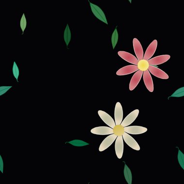 Yaprakları pürüzsüz arkaplan, vektör illüstrasyonu