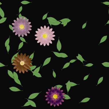 Yaprakları pürüzsüz arkaplan, vektör illüstrasyonu