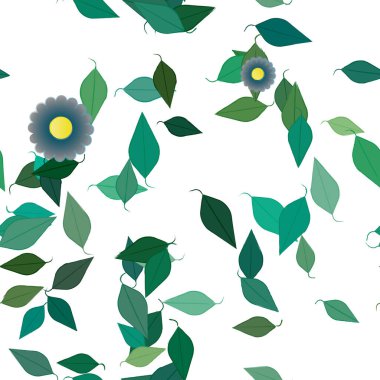 Yaprakları pürüzsüz arkaplan, vektör illüstrasyonu