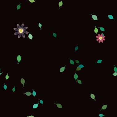 Yaprakları pürüzsüz arkaplan, vektör illüstrasyonu