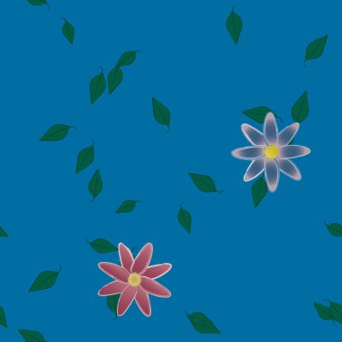 Yaprakları pürüzsüz arkaplan, vektör illüstrasyonu