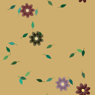 Yaprakları pürüzsüz arkaplan, vektör illüstrasyonu