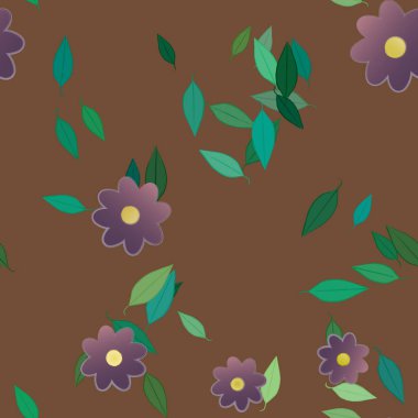 Yaprakları pürüzsüz arkaplan, vektör illüstrasyonu