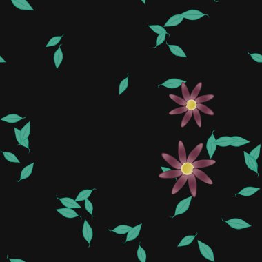 Yaprakları pürüzsüz arkaplan, vektör illüstrasyonu