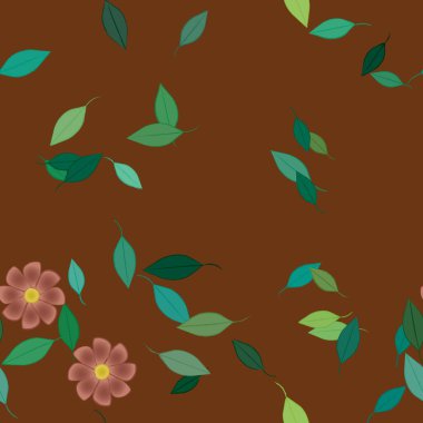 Yaprakları pürüzsüz arkaplan, vektör illüstrasyonu