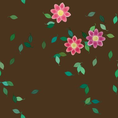 Yaprakları pürüzsüz arkaplan, vektör illüstrasyonu