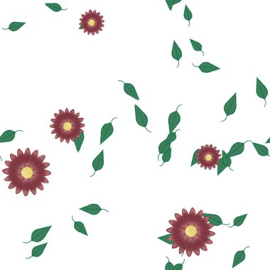 Yaprakları pürüzsüz arkaplan, vektör illüstrasyonu