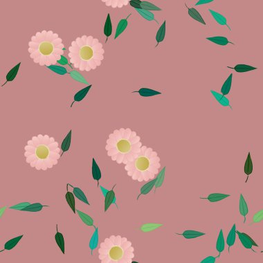 Yaprakları pürüzsüz arkaplan, vektör illüstrasyonu