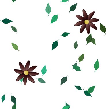 Yaprakları pürüzsüz arkaplan, vektör illüstrasyonu