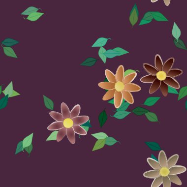 Yaprakları pürüzsüz arkaplan, vektör illüstrasyonu