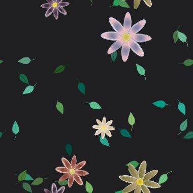 Yaprakları pürüzsüz arkaplan, vektör illüstrasyonu