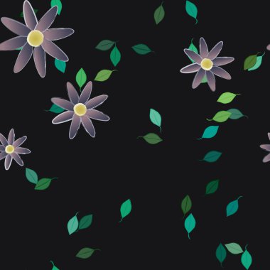 Yaprakları pürüzsüz arkaplan, vektör illüstrasyonu