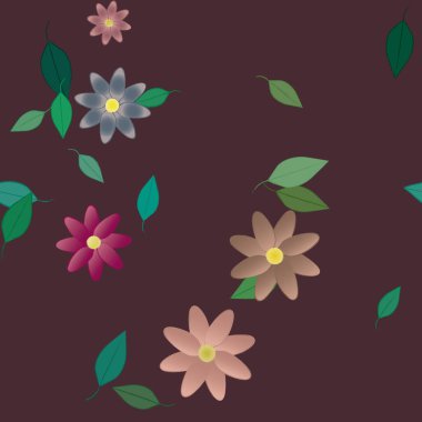 Yaprakları pürüzsüz arkaplan, vektör illüstrasyonu