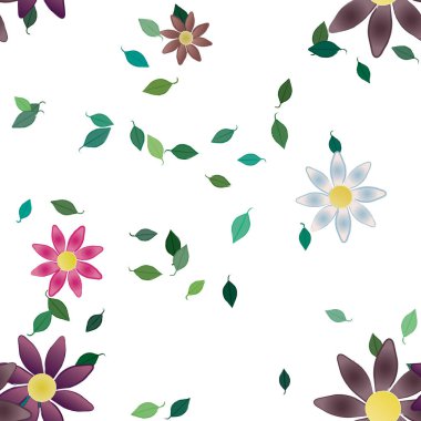 Yaprakları pürüzsüz arkaplan, vektör illüstrasyonu