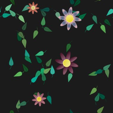 Yaprakları pürüzsüz arkaplan, vektör illüstrasyonu