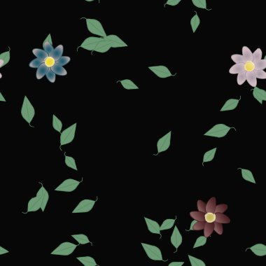 Yaprakları pürüzsüz arkaplan, vektör illüstrasyonu