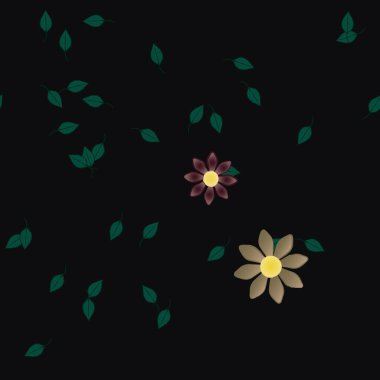 Yaprakları pürüzsüz arkaplan, vektör illüstrasyonu