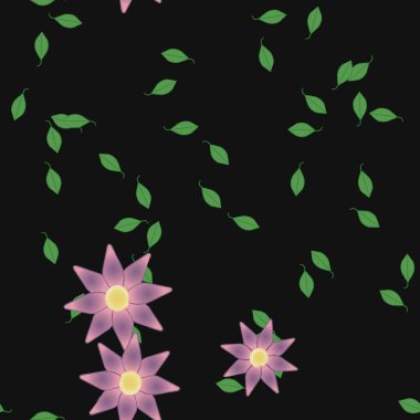 Yaprakları pürüzsüz arkaplan, vektör illüstrasyonu