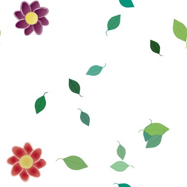 Yaprakları pürüzsüz arkaplan, vektör illüstrasyonu