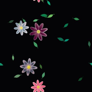 Yaprakları pürüzsüz arkaplan, vektör illüstrasyonu