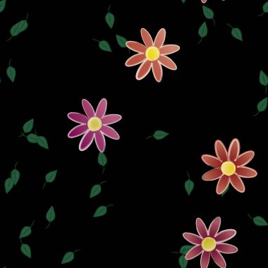 Yaprakları pürüzsüz arkaplan, vektör illüstrasyonu