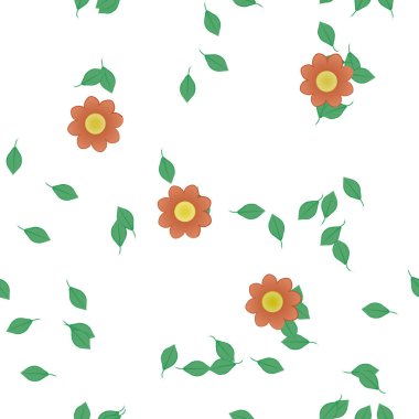 Yaprakları pürüzsüz arkaplan, vektör illüstrasyonu