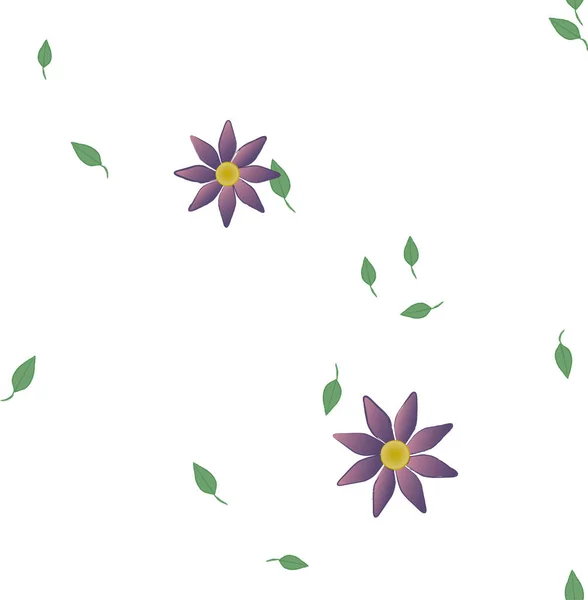 Fleurs Avec Feuilles Fond Sans Couture Illustration Vectorielle — Image vectorielle