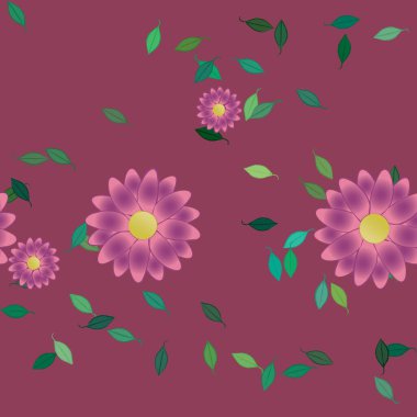 Yaprakları pürüzsüz arkaplan, vektör illüstrasyonu