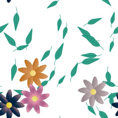 Yaprakları pürüzsüz arkaplan, vektör illüstrasyonu