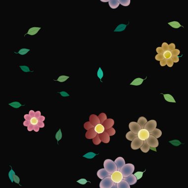 Yaprakları pürüzsüz arkaplan, vektör illüstrasyonu