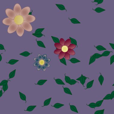 Yaprakları pürüzsüz arkaplan, vektör illüstrasyonu