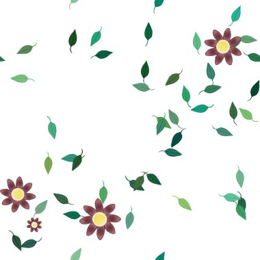 Yaprakları pürüzsüz arkaplan, vektör illüstrasyonu