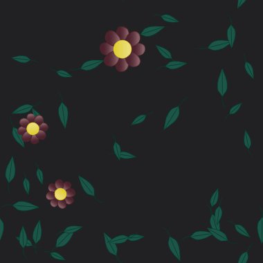 Yaprakları pürüzsüz arkaplan, vektör illüstrasyonu