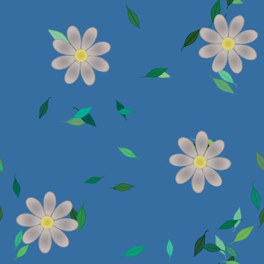 Yaprakları pürüzsüz arkaplan, vektör illüstrasyonu