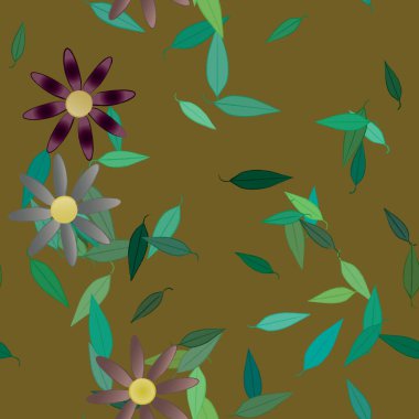 Yaprakları pürüzsüz arkaplan, vektör illüstrasyonu