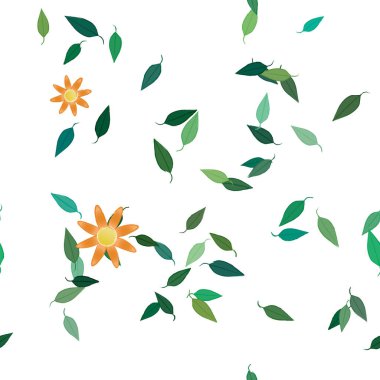 Yaprakları pürüzsüz arkaplan, vektör illüstrasyonu