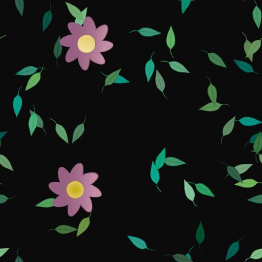 Yaprakları pürüzsüz arkaplan, vektör illüstrasyonu