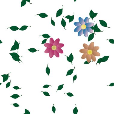 Yaprakları pürüzsüz arkaplan, vektör illüstrasyonu