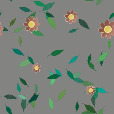 Yaprakları pürüzsüz arkaplan, vektör illüstrasyonu