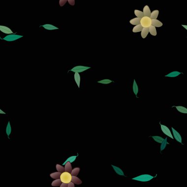 Yaprakları pürüzsüz arkaplan, vektör illüstrasyonu