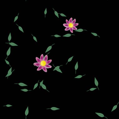 Yaprakları pürüzsüz arkaplan, vektör illüstrasyonu