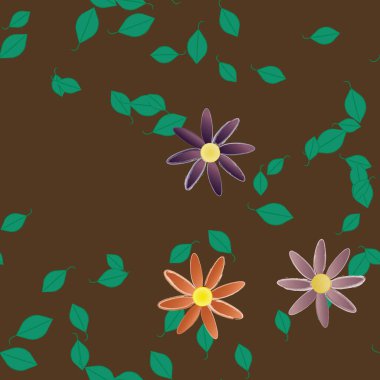 Yaprakları pürüzsüz arkaplan, vektör illüstrasyonu