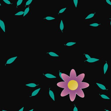 Yaprakları pürüzsüz arkaplan, vektör illüstrasyonu