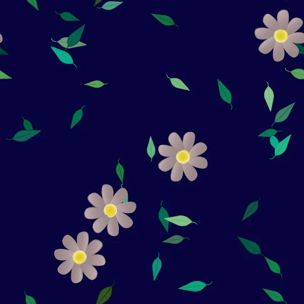 Blomster Med Sømløs Bakgrunn Vektorillustrasjon – stockvektor
