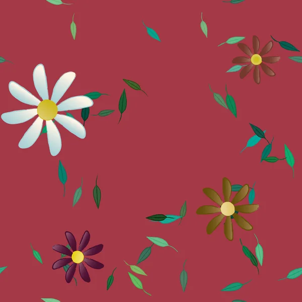 Цветы Бесшовным Фоном Векторная Иллюстрация — стоковый вектор