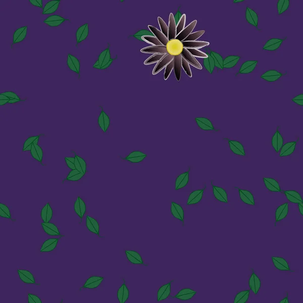 Flores Con Hojas Fondo Sin Costuras Ilustración Vectorial — Vector de stock