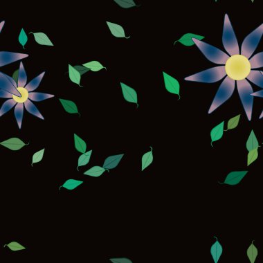 Yaprakları pürüzsüz arkaplan, vektör illüstrasyonu